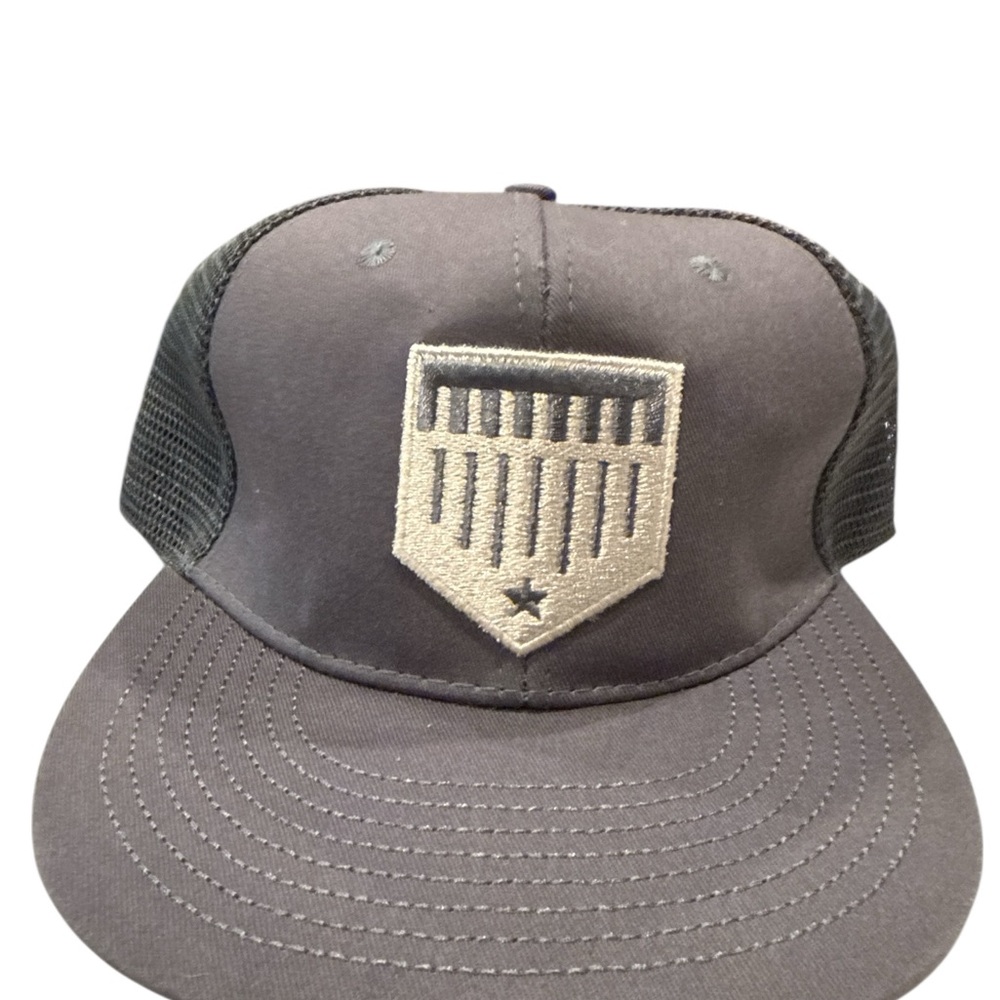 Plate Crate Snapback Trucker Hat Gray One Size Adjustable Embroidered Mesh Back